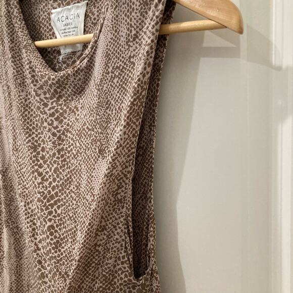 Acacia Tulum Basics Animal Python Snake Print Brown/Tan Dress Size M - Picture 7 of 12